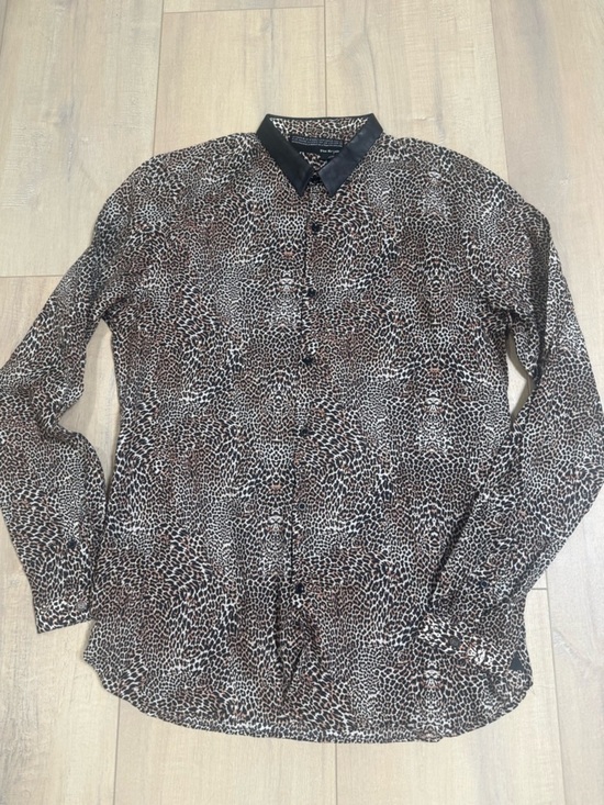 The Kooples Other - The Kooples Brown and Black Leopard-Print Button-Down Shirt
